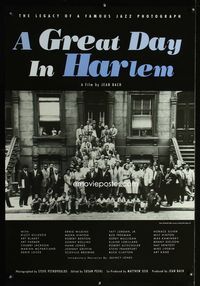 1p150 GREAT DAY IN HARLEM one-sheet '94 great portrait of jazz musicians & family in New York!