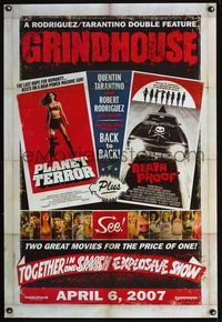 1p152 GRINDHOUSE DS advance one-sheet poster '07 Rodriguez & Tarantino, Planet Terror & Death Proof!