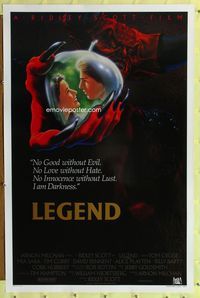 1x243 LEGEND int'l 1sheet '86 cool artwork of Tom Cruise & Mia Sara, Ridley Scott romantic fantasy!