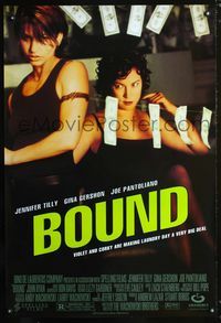 1z087 BOUND one-sheet movie poster '96 Wachowski Brothers, Jennifer Tilly, Gina Gershon