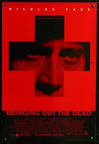 1z095 BRINGING OUT THE DEAD advance one-sheet '99 paramedic Nicolas Cage, Arquette, Martin Scorsese