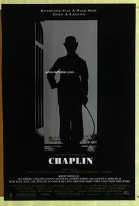 1z103 CHAPLIN one-sheet movie poster '92 great silhouette image of Robert Downey Jr. as Charlie!