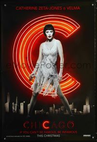 1z108 CHICAGO DS teaser Velma style one-sheet movie poster '02 Renee Zellweger, Catherine Zeta-Jones