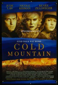 1z120 COLD MOUNTAIN DS one-sheet movie poster '03 Jude Law, Nicole Kidman, Renee Zellweger