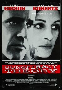 1z123 CONSPIRACY THEORY one-sheet movie poster '97 Mel Gibson, Julia Roberts, Patrick Stewart