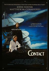 1z125 CONTACT one-sheet movie poster '97 Jodie Foster, Matthew McConaughey