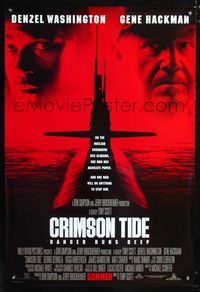 1z127 CRIMSON TIDE DS Advance one-sheet '95 Denzel Washington, Gene Hackman, cool submarine image!