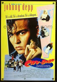 1z133 CRY-BABY Aust one-sheet movie poster '90 John Waters, Johnny Depp is a delinquent dreamboat!