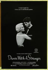 1z138 DANCE WITH A STRANGER one-sheet '85 Miranda Richardson & Rupert Everett romantic close up!