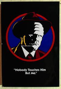 1z153 DICK TRACY DS Pruneface style teaser 1sh '90 cool artwork of R.G. Armstrong as Pruneface, Nobody Touches Him!