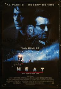 1z244 HEAT DS one-sheet movie poster '95 Al Pacino, Robert De Niro, Val Kilmer