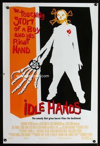 1z263 IDLE HANDS DS one-sheet poster '99 a touching story of a boy and his right hand, cool artwork!