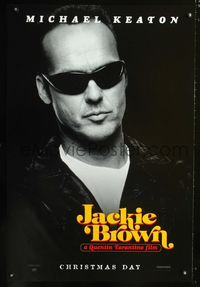 1z282 JACKIE BROWN Michael Keaton style teaser one-sheet poster '97 Quentin Tarantino, Pam Grier