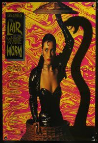 1z309 LAIR OF THE WHITE WORM 1sh '88 Ken Russell, cool image of sexy Sammi Davis with snake shadow!