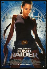 1z312 LARA CROFT TOMB RAIDER DS advance one-sheet '01 sexy Angelina Jolie, from popular video game!