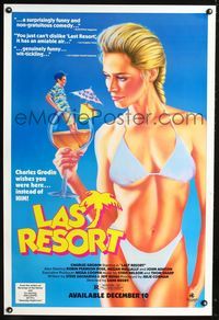 1z316 LAST RESORT video advance one-sheet movie poster '86 Charles Grodin, Jon Lovitz