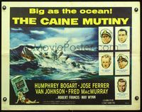 2g318 CAINE MUTINY half-sheet R59 art of Humphrey Bogart, Jose Ferrer, Van Johnson & Fred MacMurray!