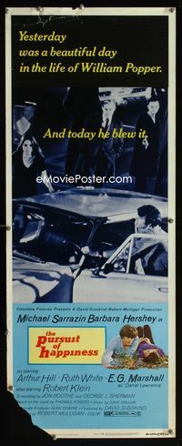 2h395 PURSUIT OF HAPPINESS insert movie poster '70 Michael Sarrazin & Barbara Hershey blew it!