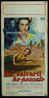 2h686 PER SALVARTI HO PECCATO Italian locandina poster '54 Pierre Cressoy, Milly Vitale, Longi art!