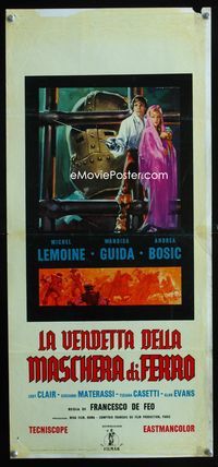 2h691 PRISONER OF THE IRON MASK Italian locandina '61 most terrifying torture art by Martinati!