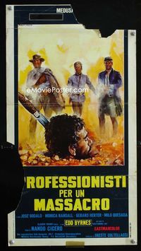 2h692 PROFESSIONALS FOR A MASSACRE Italian locandina '67 George Hilton, cool Rodolfo Gasparri art!