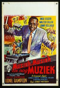 2j226 MUSIK, MUSIK UND NUR MUSIK Belgian '55 great artwork of Lionel Hampton with sticks in hand!