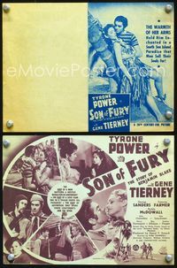 2k310 SON OF FURY Australian movie herald '42 Tyrone Power, Gene Tierney, Frances Farmer