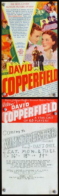 2k097 DAVID COPPERFIELD movie herald '35 W.C. Fields classic!