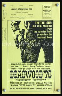 2k099 DEADWOOD '76 3 movie heralds '65 Arch Hall Jr, Jack Lester, western!