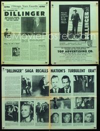 2k102 DILLINGER movie herald '73 gangster Warren Oates & Cloris Leachman