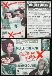 2k303 DIVORCE OF LADY X Australian movie herald '38 Merle Oberon, Laurence Olivier