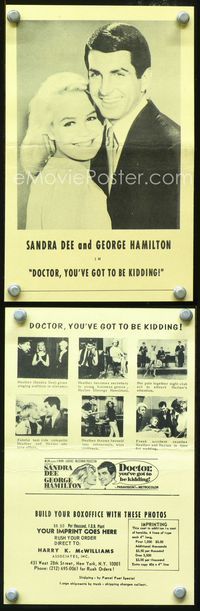 2k105 DOCTOR YOU'VE GOT TO BE KIDDING herald '67 Sandra Dee, George Hamilton, Mitchell Hooks art!