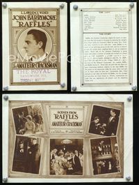 2k217 RAFFLES THE AMATEUR CRACKSMAN movie herald '17 John Barrymore, Christine Mayo