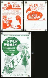 2k222 RIVER WOMAN movie herald '28 Lionel Barrymore, Jacqueline Logan, Charles Delaney