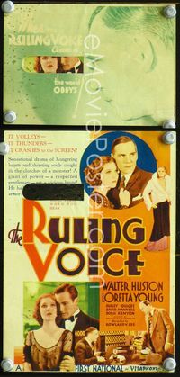 2k226 RULING VOICE movie herald '31 Walter Huston, Loretta Young, Dudley Digges