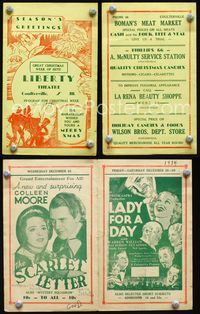 2k229 SCARLET LETTER movie herald '34 Colleen Moore, Lady for a Day, Season's Greetings!