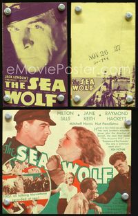 2k231 SEA WOLF movie herald '30 Jack London classic!