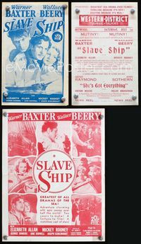 2k309 SLAVE SHIP Australian herald '37 Warner Baxter, Wallace Beery, Mickey Rooney, Elizabeth Allan