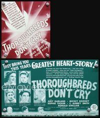 2k267 THOROUGHBREDS DON'T CRY movie herald '37 Judy Garland, Mickey Rooney