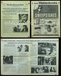 2k269 TIME AFTER TIME movie herald '79 Malcolm McDowell, newspaper style movie herald!