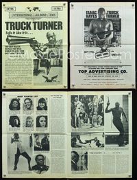 2k276 TRUCK TURNER movie herald '74 AIP, Isaac Hayes with gigantic gun!