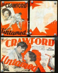 2k279 UNTAMED movie herald '29 Joan Crawford's first Talking Picture, Robert Montgomery