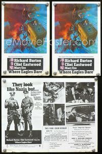 2k290 WHERE EAGLES DARE movie herald '68 Clint Eastwood, Richard Burton, art by Frank McCarthy!