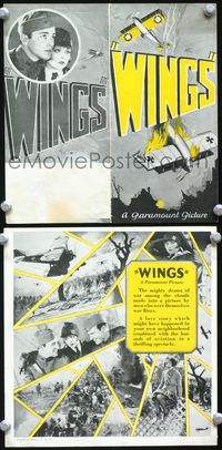 2k296 WINGS movie herald '27 William Wellman Best Picture winner!