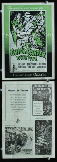 2k804 CHICK CARTER DETECTIVE Brazilian movie pressbook '46 serial, Lyle Talbot, Douglas Fowley