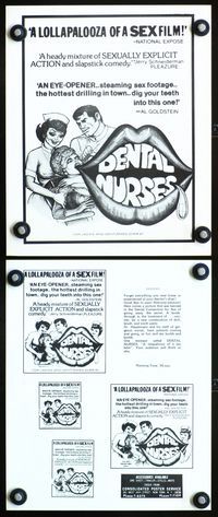 2k860 DENTAL NURSES movie pressbook '75 wild wacky image!