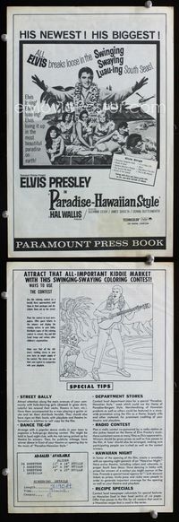 2k931 PARADISE - HAWAIIAN STYLE movie pressbook '66 Elvis Presley