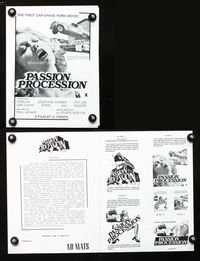 2k933 PASSION PROCESSION movie pressbook '76 first car chase sex!