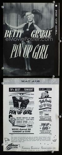 2k936 PIN UP GIRL TV movie pressbook '50s Betty Grable, Joe E Brown