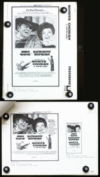 2k949 ROOSTER COGBURN movie pressbook '75 John Wayne, Kate Hepburn